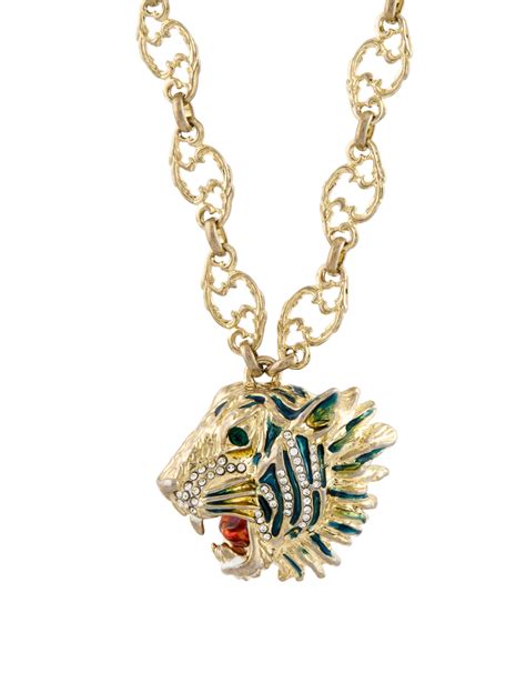 gucci men's necklace|gucci tiger necklace.